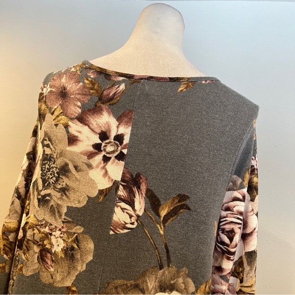 Floral Lace-Up long sleeves Swing sweater Dress size large - Picture 9 of 14